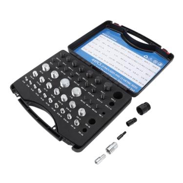 Imagem de Conjunto de Verificador de Porca e Parafuso, 44 ​​unidades de Verificador de Rosca de Porca e Parafuso, Medidores Métricos Em Polegadas Com Caixa, Verificação Rápida de Tamanho