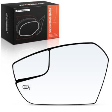 Imagem de A-Premium Vidro espelhado aquecido do lado esquerdo do motorista com placa de suporte - compatível com Ford Escape 2017 2018 2019 - Espelho plano de vista lateral externa com vidro Spotter