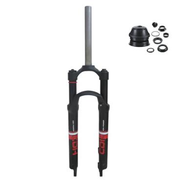 Imagem de CDHPOWER Garfo de suspensão de 66 cm, freio a disco ultraleve de liga de alumínio de tubo reto de 28,6 mm (fone de ouvido de 3,5 cm incluído)