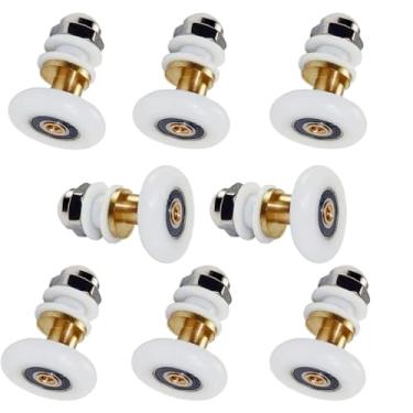 Imagem de Rolos de porta de chuveiro, polias de porta deslizante de vidro do banheiro, roldanas/rodas, substituição moderna de 20 mm para porta de vidro de chuveiro, 8 peças