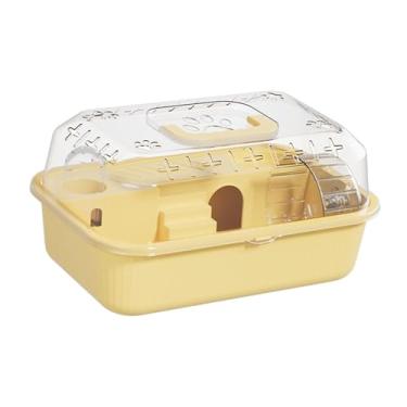 Imagem de Bothyi Gaiola para transporte de animais de estimação, caixa de transporte para hamster pequeno, ventilação respirável, gaiola para transporte de hamster, Amarelo