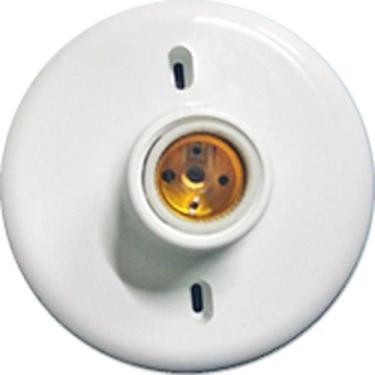 Imagem de Plafonier Pvc Elite Branco Redondo Soquete Porcelana E27 1028 - ELITE 