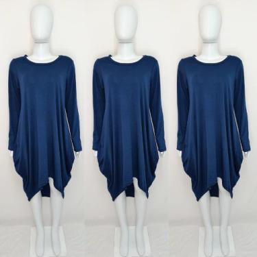 Imagem de Vestido Mullet Manga Longa - nascimentomodas2020, Azul marinho, P