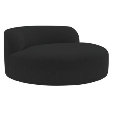 Imagem de Poltrona Orgânica Chaise Rússia Bouclé - Amarena Móveis, Preto