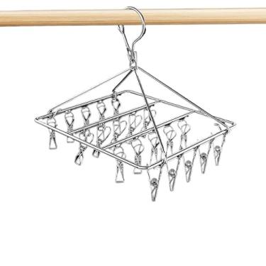 Imagem de Cabide De Roupa À Prova De Vento De Aço Inoxidável Varal Meia Toalha Bra Secagem Roupas Peg Airer Secador