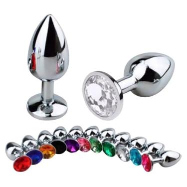 Imagem de Plug Anal de Aço - Formato de Redondo- Tamanho M - CORES SORTIDAS