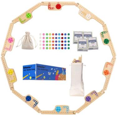 Imagem de Jogo de tabuleiro Grhonior Marbles and Jokers 10 jogadores com cartas