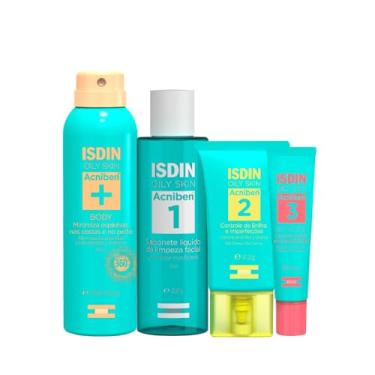 Imagem de Kit ISDIN Acniben - Spray Corporal Antiacne 150ml + Sabonete Líquido Facial 208g + Hidratante Facial Gel Creme 41,2g + Gel Secativo 13,8g (4 Produtos)