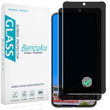 Imagem de Bencuku Pacote com 2 protetores de tela de privacidade para Samsung Galaxy S23 5G 6,1 polegadas vidro temperado antiespião, compatível com impressão digital, antiarranhões, sem bolhas, compatível com