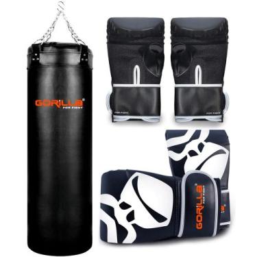 Imagem de Gorilla Kit Saco Pancada 120 Cm Profissional Reforçado + Luva Bate Sac