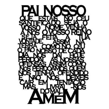 Imagem de Oração Pai Nosso Quadro Decorativo Vazado Mdf Enfeite 45x37 - Placas D