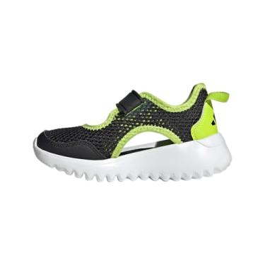 Imagem de adidas Tênis esportivo unissex infantil Summerflex, Preto/Slime Solar/Branco, 7 Toddler