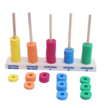 Imagem de Abaco Aberto de Madeira com Argolas em EVA Educativo - Zaramela