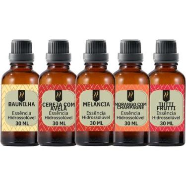 Imagem de Super Kit 5 Essências A Base Água Hidrossolúvel 30ml Difusor - Nattuar