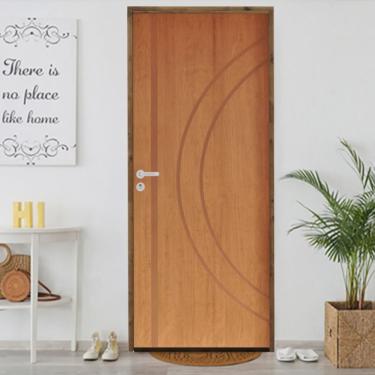 Imagem de Kit Porta de Madeira 210x72cm Batente 9cm Fechadura Stilo Cromada Externa Concept 10 Hale