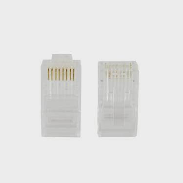 Imagem de Conector Macho RJ-45 evus CAT6 utp 8X8 Pacote com 100 C-099