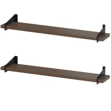 Imagem de 2 Prateleiras Suspensa Estilo Industrial Madeira 60cm FS P - Fassin Sh