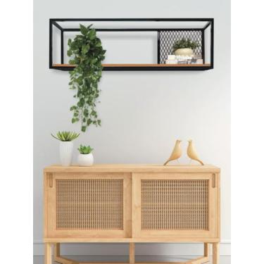 Imagem de Aéreo Chic 150 cm Estilo Industrial - Casa Quentinha, MDF Nogal Sevilh