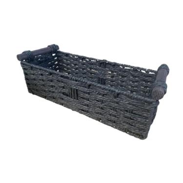 Imagem de Ｂｅｓｇａ Cesta de armazenamento, cesta de prateleira decorativa, cesta de papel higiênico, cesta de corda de papel para bebidas de café e café da manhã, Preto