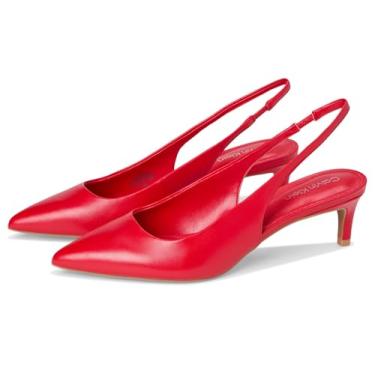 Imagem de Calvin Klein Sapato feminino delicado, Couro vermelho 610, 35
