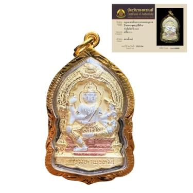 Imagem de 015. Pingente de amuleto tailandês Erawan, acredita-se que traz boa sorte e bênçãos. Este pingente sagrado é o amuleto tailandês bênção amuleto da sorte Santo Brahman Love Bay colar autêntico e raro