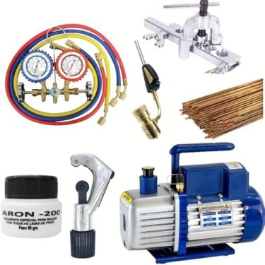 Imagem de Kit Básico de Refrigeração: Bomba de Vácuo, Manifold e Maçarico