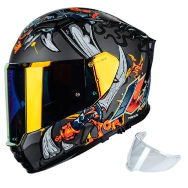 Imagem de ILM Capacete De Motocicleta Integral De Fibra De Vidro Ece Dot Leve Para Homens E Mulheres, Viseira Dupla, Modelo Mf522P
