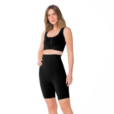 Imagem de Bermuda Lisa Trifil Cintura Alta Microfibra Cós Silicone Modela Barrig