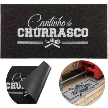 Imagem de Tapete Entrada Churrasco Cantinho Kapazi 40x75 Vinil Antiderrapante Ár