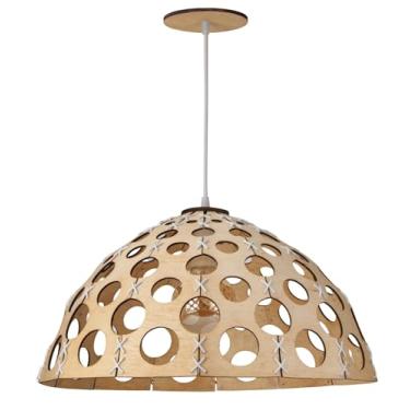 Imagem de Lustre Pendente Madeira Artesanal balli