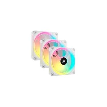 Imagem de Kit Com 3 Ventoinhas Corsair iCUE LINK QX120, 120mm, RGB, Branco - CO-9051006-WW