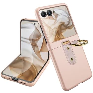 Imagem de YQODSZ Capa para Motorola Razr 2024 com suporte de anel, capa protetora rígida fina de policarbonato com protetor de tela traseira resistente a arranhões à prova de choque para Motorola Razr 50 2024