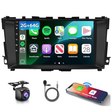 Imagem de Estéreo automotivo 2G + 64G para Nissan Altima 2013-2018 com Carplay sem fio Android Auto, tela sensível ao toque de 9 polegadas, rádio veicular Android 13/Bluetooth/GPS/WiFi/áudio HiFi/SWC/USB/câmera