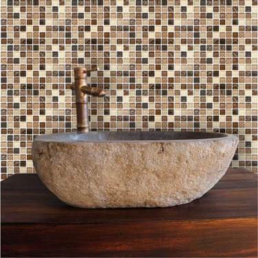 Imagem de Papel de Parede Pastilhas em Tons Diversos de Marrom 250 - Inove Papéi