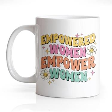 Imagem de DYJYBMY Caneca Empowered Women Empowered Women, xícara de chá motivacional dos direitos das mulheres, presentes inspiradores para feminismo mulheres, presentes de incentivo para amigas colegas