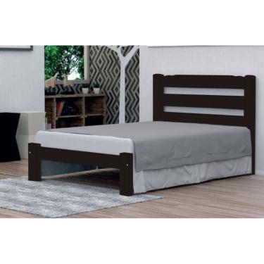 Imagem de Cama de Casal Luna de Madeira Maciça Tauari