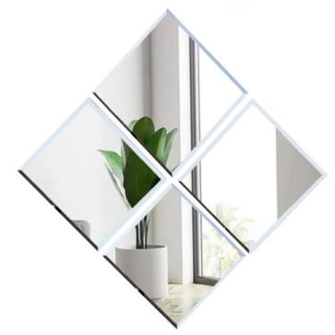 Imagem de Kit 4 Espelho Bisote Banheiro 20x20 Decor Parede Lapidado - Fox Vidros