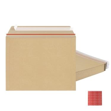 Imagem de zmybcpack Pacote com 25 envelopes de papelão Kraft rígidos de 25,4 x 34,3 cm, envelopes fotográficos para documentos, fotos, documentos