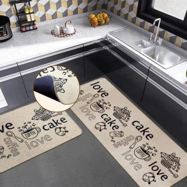 Imagem de Jogo Tapete Cozinha Antiderrapante Ln Es 45x65 45x110 D01 - IDEALIZA, 