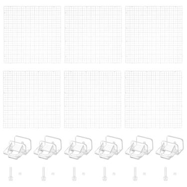 Imagem de BENECREAT 6 peças de capuz transparente para aquário, 29 x 29 x 0,8 cm, placa de isolamento de grade de plástico com 6 clipes de cobertura de plástico para aquário