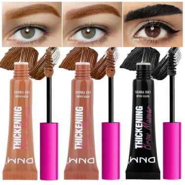 Imagem de BINGBRUSH Máscara De Cílios Espessante Com Cor, Brow Fast Sculpt, À Prova D'Água, Sem Transferência, Pincel Para Preencher Sobrancelhas E Cobrir Fios Grisalhos - Cruelty Free (3 Unidades: 3 Castanho