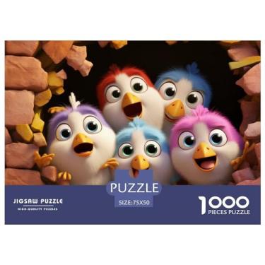 Imagem de Pássaro para adultos divertido 1000 peças quebra-cabeça animal 3D brinquedo de alívio de estresse brinquedo decoração de casa jogo intelectual jogo educativo premium e durável 1000 peças (75 x 50 cm)