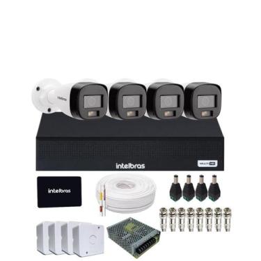 Imagem de Kit 4 Câmeras Intelbras 1120b Full Color Dvr Mhdx 4 Canais Intelbars C