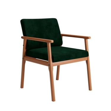 Imagem de Poltrona Veneza Verde Musgo e Madeira