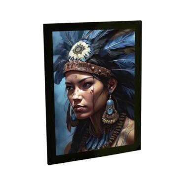 Imagem de Quadro Decorativo Índia Ilustração Azul Decoração Poster Quarto Sala