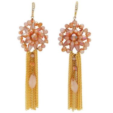 Imagem de Brinco Strass Franja BC3892 - Akasaki, Dourado, Topázio