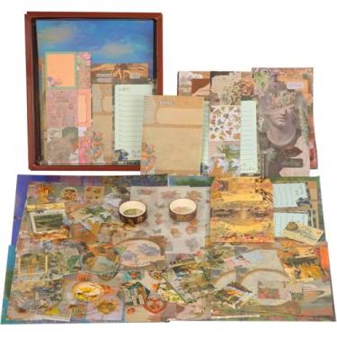 Imagem de Kit de suprimentos para álbuns de fotos com fita cola, papel para scrapbook, pacote de adesivos, suprimentos de artesanato para cadernos, presentes para estudantes, presentes de recompensa, materiais