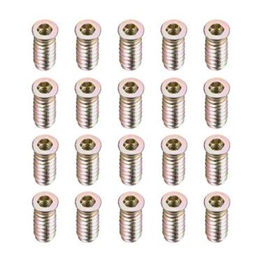 Imagem de uxcell M6 x 25 mm inserção rosqueada porcas interface sextavada 20 peças