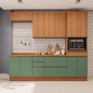 Imagem de Cozinha Modulada 270cm 11 Portas 5 Gavetas 1 Nicho com Tampo Maxxi Kap