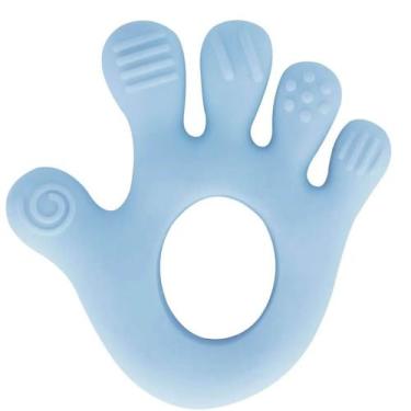 Imagem de Mordedor Mãozinha Silicone Azul +4m Buba
